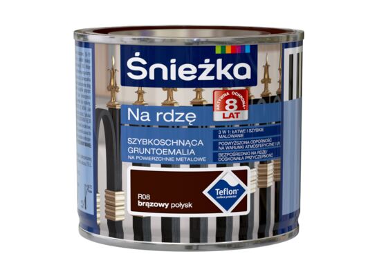 Gruntoemalia na rdzę brąz R08 Połysk 0,2 l Śnieżka