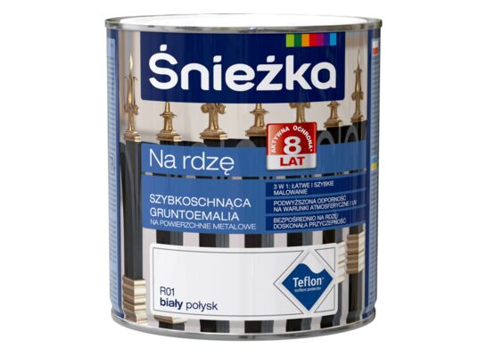 Gruntoemalia na rdzę biały połysk R01 0,65 l Śnieżka