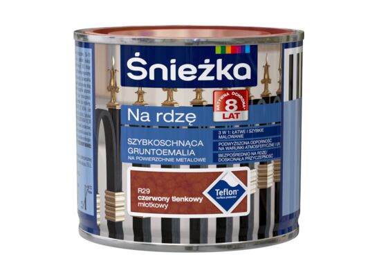 Gruntoemalia na rdzę czerwony tlenkowy R29 Efekt Młotkowy 0,2 l Śnieżka