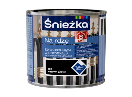 Gruntoemalia na rdzę czarny R19 Półmat 0,2 l Śnieżka