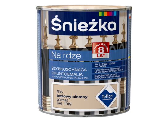 Gruntoemalia na rdzę beżowy ciemny R35 Półmat 0,65 l Śnieżka