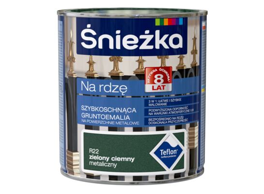 Gruntoemalia na rdzę zielony ciemny R22 Efekt Metaliczny 0,65 l Śnieżka