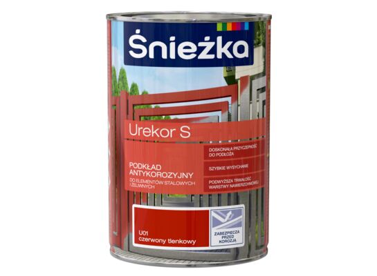 Podkład antykorozyjny Urekor S U01 czerwony tlenkowy 1 l Śnieżka