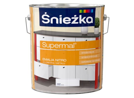 Supermal Emalia Nitro biały N500 10 l Śnieżka