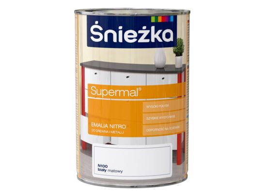 Supermal Emalia Nitro matowa biały N100 1 l Śnieżka