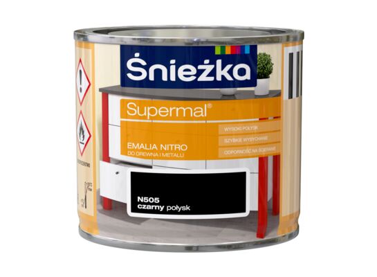 Supermal Emalia Nitro czarny N505 0,2 l Śnieżka