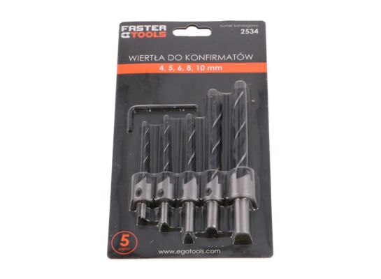 Wiertła do konfirmatów - zestaw 5 szt. FASTER TOOLS