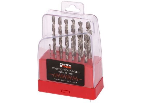 Wiertła do metalu Eco - zestaw 13 szt. FASTER TOOLS