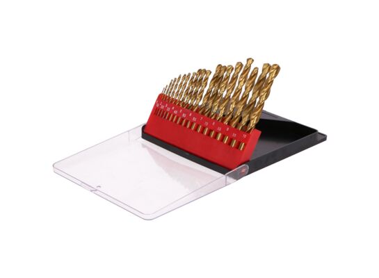 Wiertła tytanowe do metalu - zestaw 19 szt. FASTER TOOLS