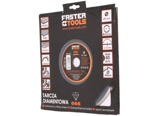 Tarcza diamentowa ciągła 230 x 22,2 mm FASTER TOOLS