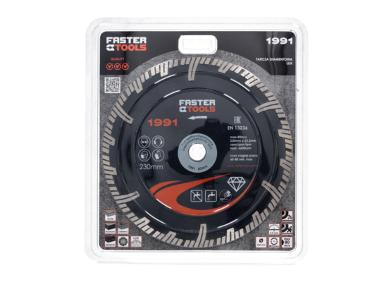 Tarcza diamentowa segmentowa Lux 230 x 22,2 mm FASTER TOOLS