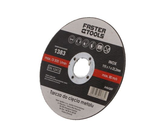 Tarcza do cięcia metalu INOX 115 x 22,2 x 1 mm FASTER TOOLS