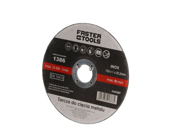 Tarcza do cięcia metalu INOX 125 x 22,2 x 1 mm FASTER TOOLS