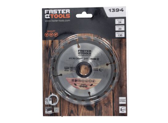 Tarcza widiowa do drewna 130 x 20 mm 24z. FASTER TOOLS