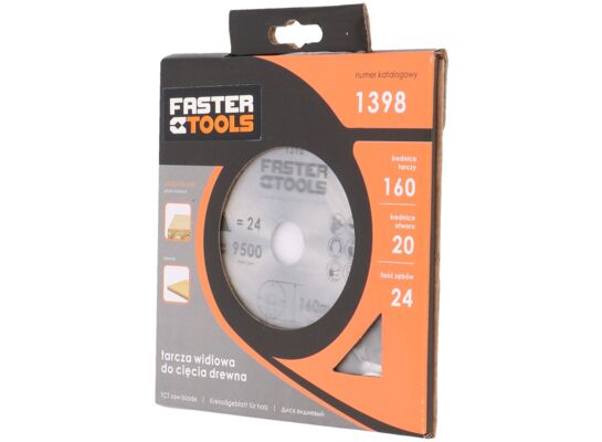 Tarcza widiowa do drewna 160 x 20 mm 24z. FASTER TOOLS