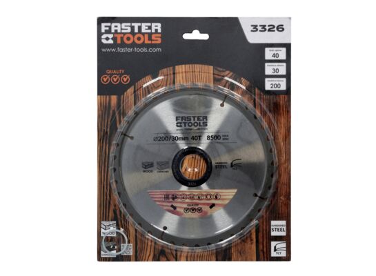 Tarcza widiowa do drewna 200 x 30 mm 40z. FASTER TOOLS