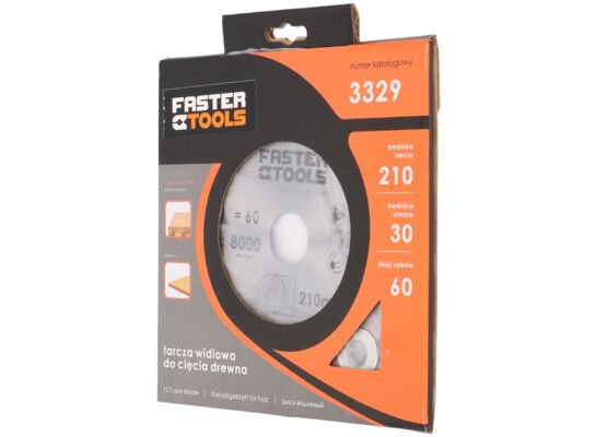 Tarcza widiowa do drewna 210 x 30 mm 60z. FASTER TOOLS