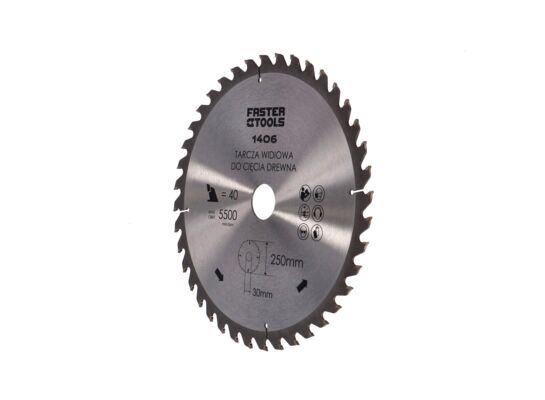 Tarcza widiowa do drewna 250 x 30 mm 40z. FASTER TOOLS
