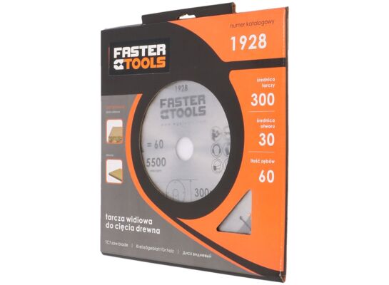 Tarcza widiowa do drewna 300 x 30 mm 60z. FASTER TOOLS