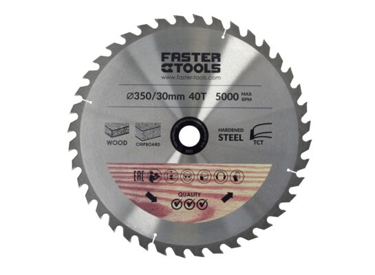 Tarcza widiowa do drewna 350 x 30 mm 40z. FASTER TOOLS
