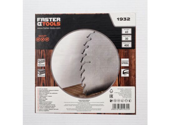 Tarcza widiowa do drewna 400 x 30 mm 60z. FASTER TOOLS