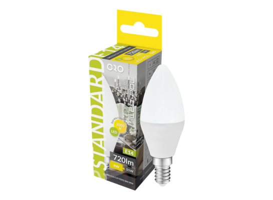 Żarówka LED ORO-E14-C37-TOTO-8W-WW