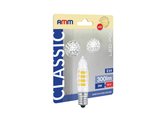 Żarówka LED AMM-E14-MINI-3W-DW