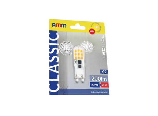 Żarówka LED AMM-G9-2,5W-WW