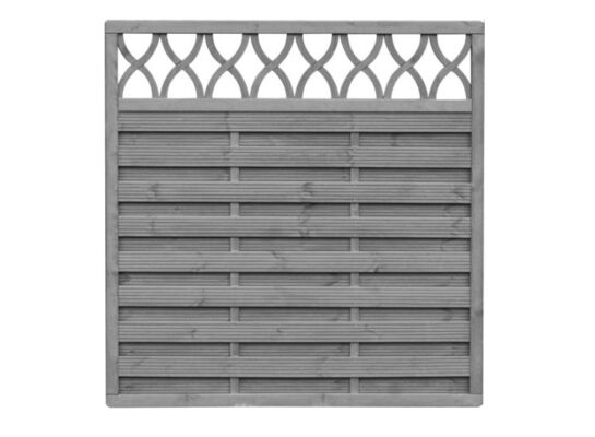 Płot szczelny z ornamentem szary 180 x 180 Stelmet