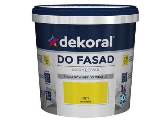 Farba DO FASAD Żółty 1 l Dekoral