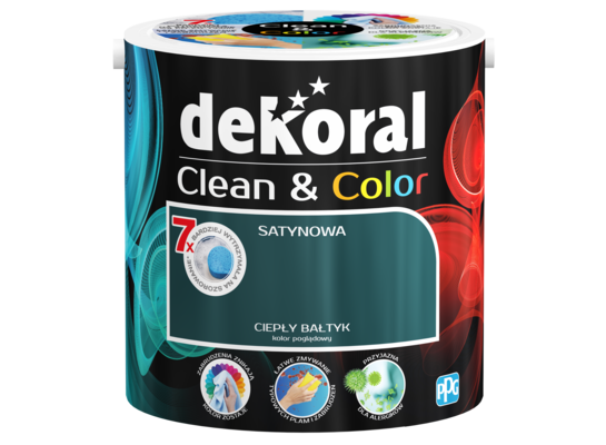 Farba lateksowa Clean&Color ciepły Bałtyk 2,5 l Dekoral