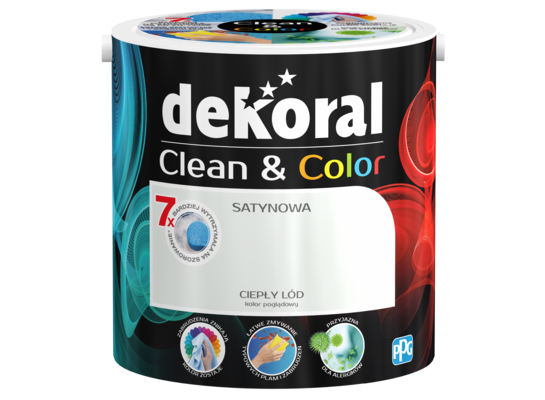 Farba lateksowa Clean&Color ciepły lód 2,5 l Dekoral