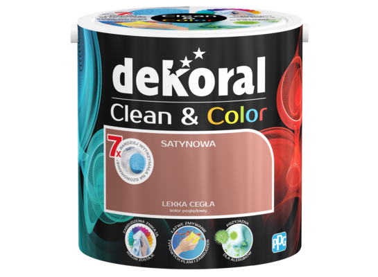 Farba lateksowa Clean&Color lekka cegła 2,5 l Dekoral