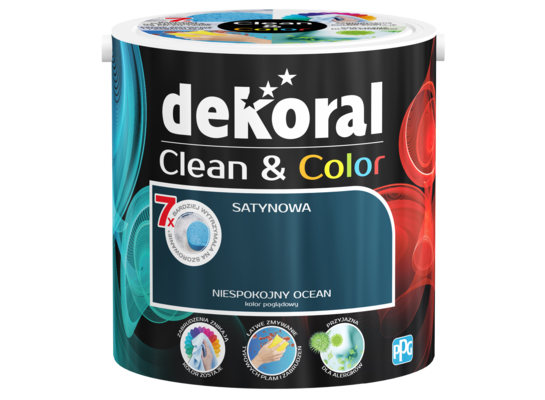 Farba lateksowa Clean&Color niespokojny ocean 2,5 l Dekoral