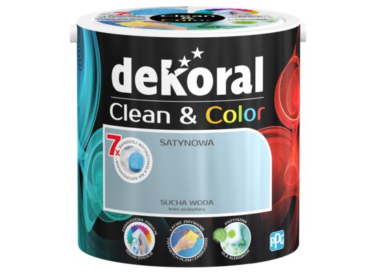Farba lateksowa Clean&Color sucha woda 2,5 l Dekoral