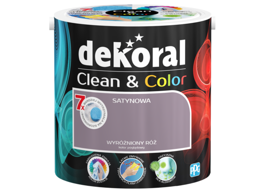Farba lateksowa Clean&Color wyróżniony róż 2,5 l Dekoral