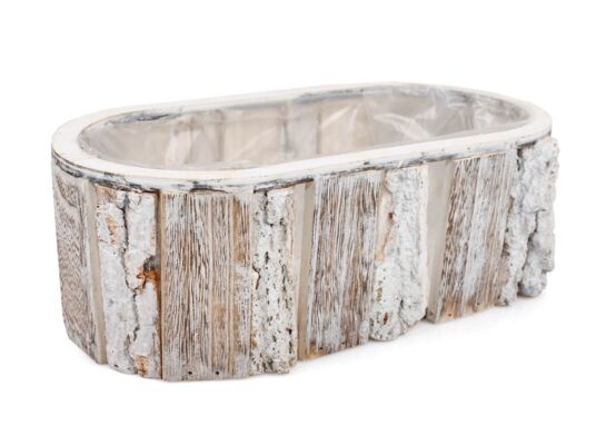 Drewniana doniczka podłużna