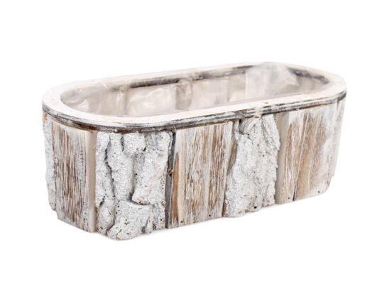 Drewniana doniczka podłużna