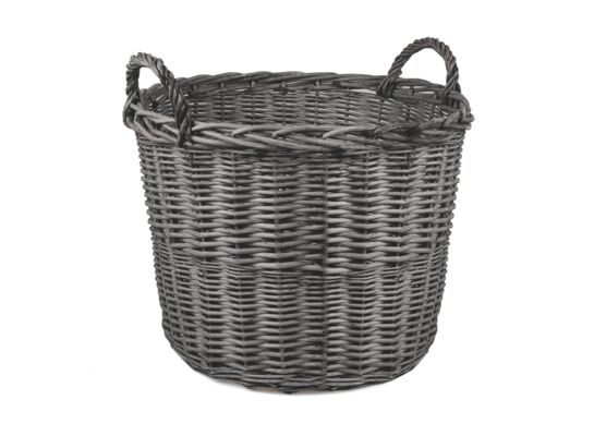 Kosz wiklinowy z uchwytami szary 55 x 55 x 40/49 cm 