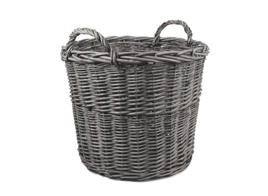 Kosz wiklinowy z uchwytami szary 47 x 47 x 37/44 cm