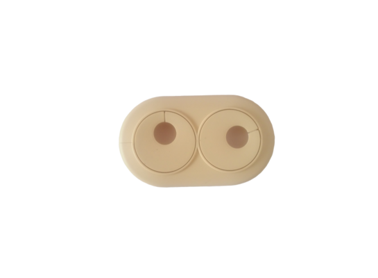 Rozeta na podwójne rurki grzejnikowe plastikowa Dąb Ø16