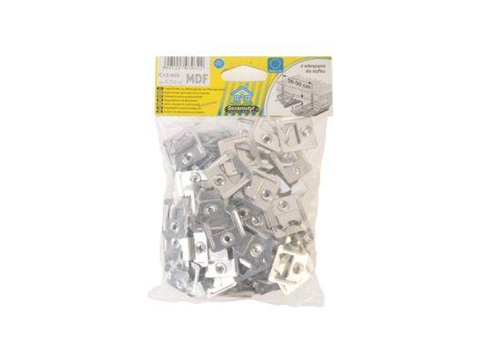 Klamry mocujące do paneli boazeryjnych z wkrętami 3