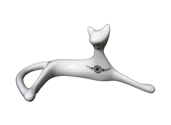 Figurka szkliwiona kot leżący Swarovski 30 cm Souvenire