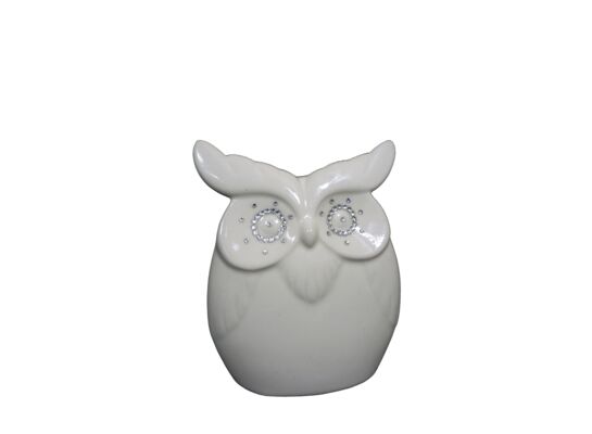 Figurka szkliwiona sowa płaska duża Swarovski 15 cm Souvenire