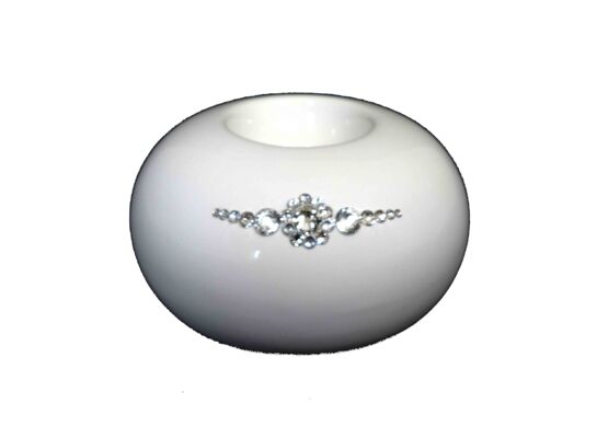 Świecznik szkliwiony kula płaska Swarovski 16 cm Souvenire