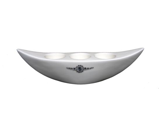 Świecznik szkliwiony łódka III Swarovski 30 cm Souvenire