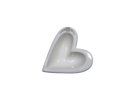 Patera szkliwiona salaterka serce Swarovski 17 cm Souvenire