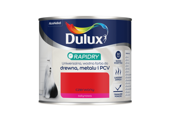 Farba akrylowa Dulux Rapidry 400 ml SAT czerwony