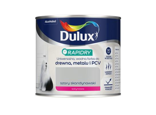 Farba akrylowa Dulux Rapidry 400 ml SAT szary skandynawski