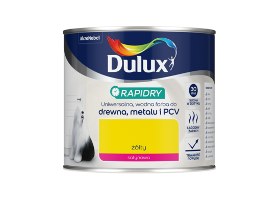 Farba akrylowa Dulux Rapidry 400 ml SAT żółty